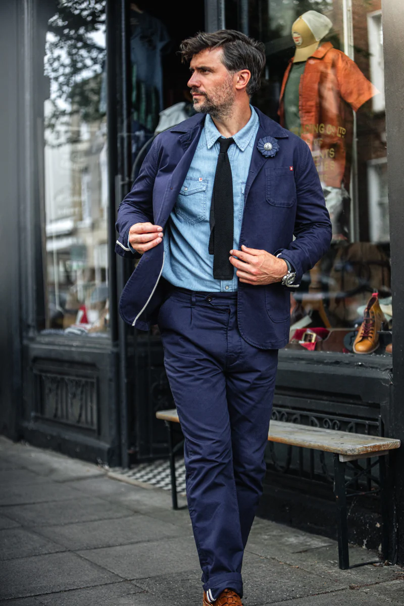 &SONS Hemingway Trousers Midnight Blue - Image 6